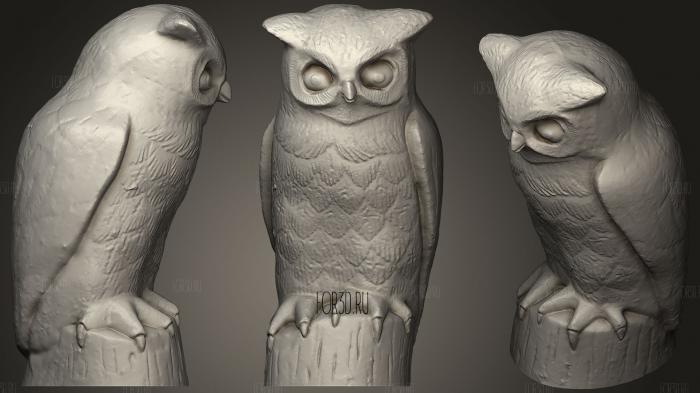 Grumpy Owl stl model for CNC